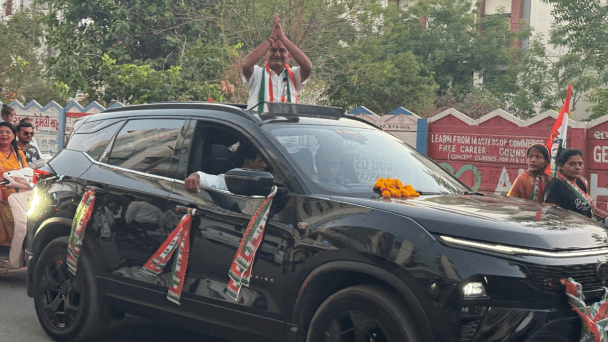 Congress Rajkot candidate Paresh Dhanani holds a roadshow | Janki Dave | ThePrint