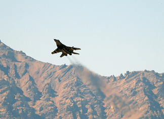 File photo of an IAF fighter aircraft flying in Leh | ANI