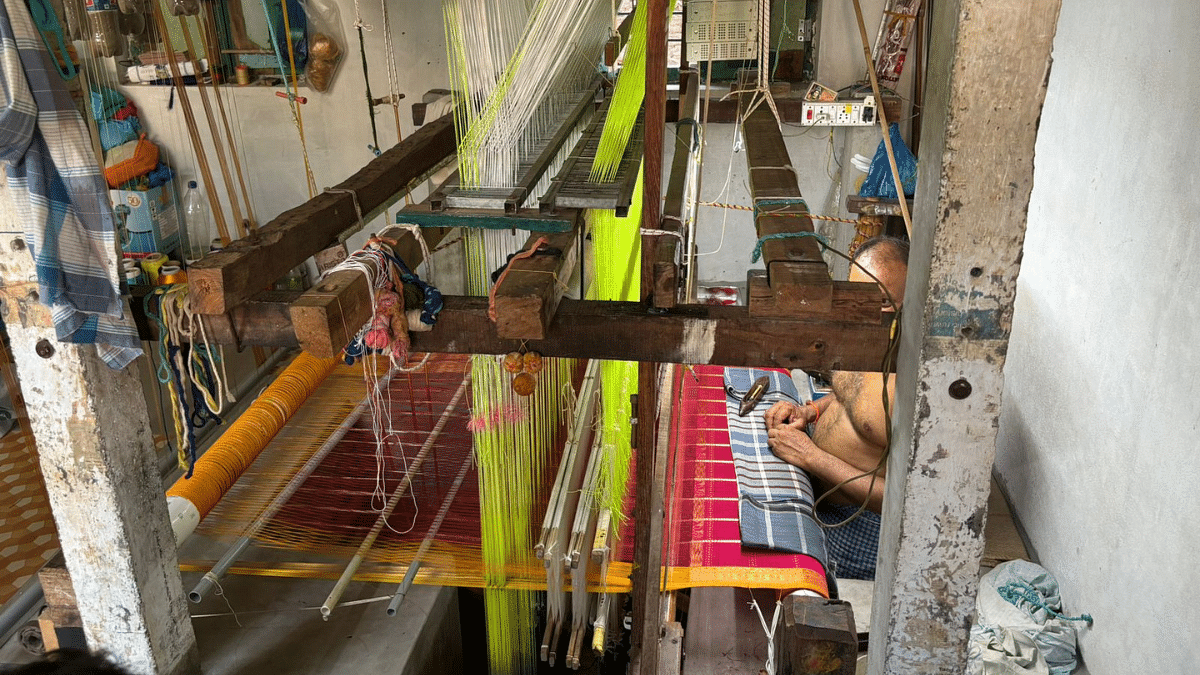A loom at one of the several units in the hinterland of Andhra Pradesh | Vandana Menon | ThePrint