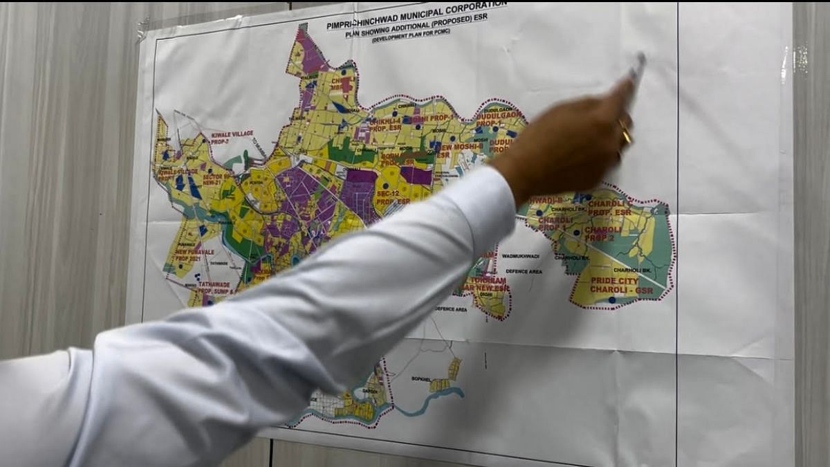 PCMC’s Sanjay Kulkarni tracing the flow of the Indrayani on a map | Manasi Phadke, ThePrint