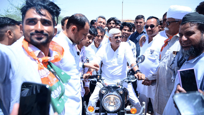BJP's Gajendra Singh Shekhawat during Lok Sabha campaign in Rajasthan | Pic credit: X/@gssjodhpur