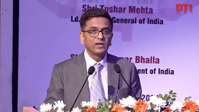 CJI DY Chandrachud while addressing a conference on ‘India’s progressive path in the administration of the criminal justice system’, in New Delhi | Credit: X(formerly Twitter)/@PTI_News