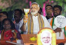 Representational image | Prime Minister Narendra Modi holds a roadshow with Tamil Nadu BJP Chief K Annamalai (right) and the party's South Chennai candidate Tamilisai Soundararajan (left) ahead of Lok Sabha polls. | ANI