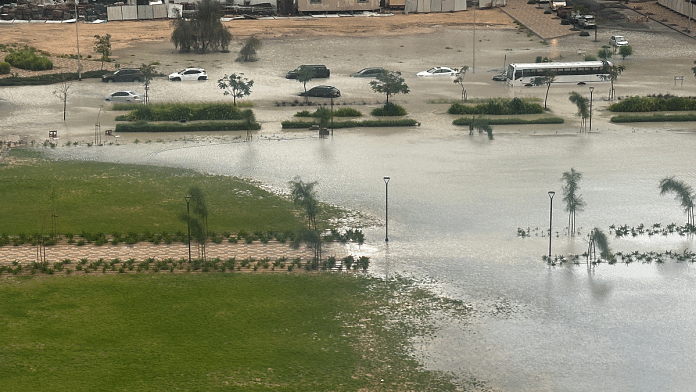 Cars drive through a flooded street during a rain storm in Dubai, United Arab Emirates, April 16, 2024 | Representational image | Reuters/Abdel Hadi Ramahi