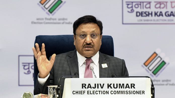 File photo of Chief Election Commissioner Rajiv Kumar | ANI