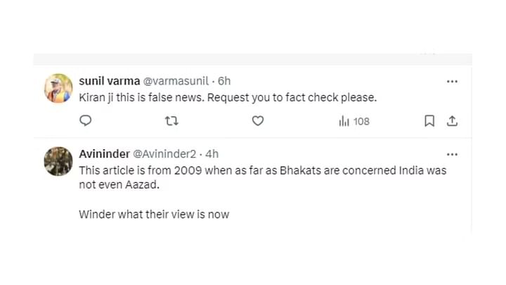 Screenshot of the comments section of Bedi's post | Source: Viral post/Screenshot/Altered by The Quint)