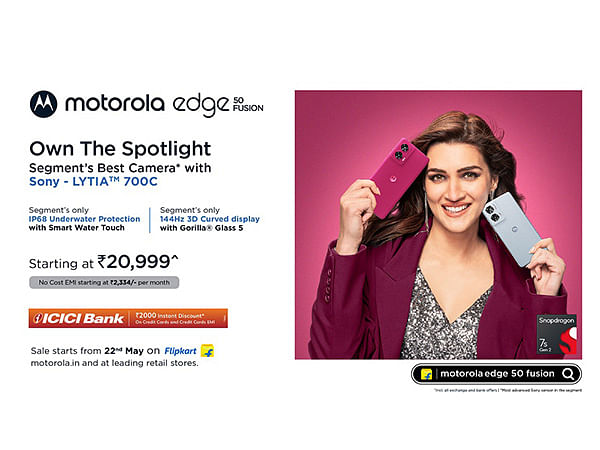 Motorola Launches the edge 50 Fusion with Segment's Best 50MP Camera with Sony's Powerful LYTIA 700C Sensor Starting at Just Rs 20,999*