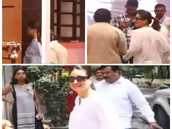 LS Polls: Saif, Kareena twin in white as they step out to cast vote