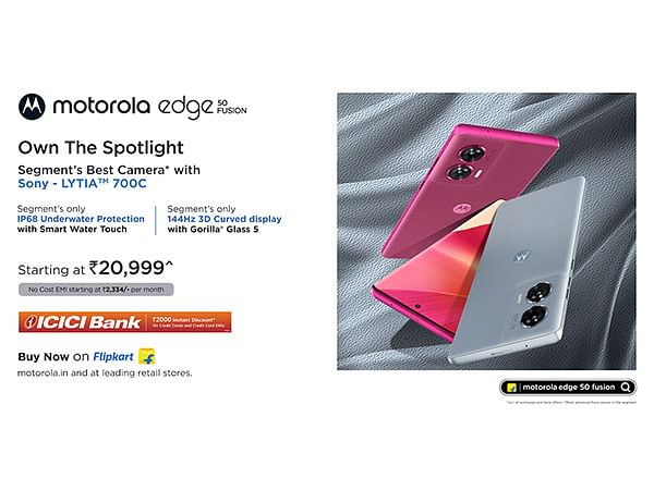 Motorola edge 50 Fusion Goes on Sale with the Segment's Best 50MP Camera Smartphone with Sony's Powerful LYTIA 700C Sensor at Just Rs 20,999*