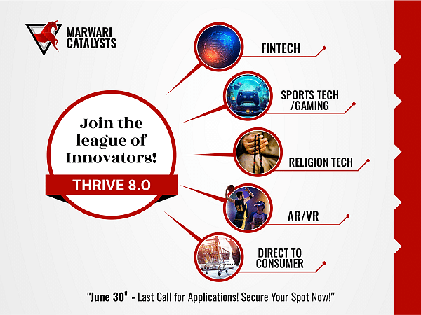 Marwari Catalysts Invites Applications for Fintech, Sports Tech/Gaming, Religion Tech, AR/VR, and D2C