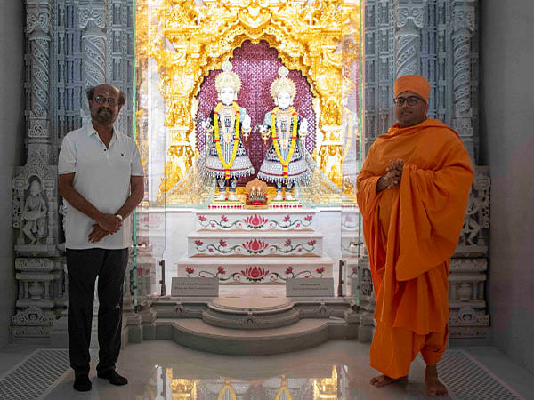 Rajinikanth visits BAPS Hindu Mandir in Abu Dhabi