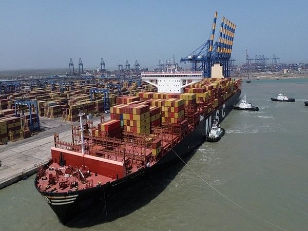 Largest container ship to arrive in India docks at Adani's Mundra Port