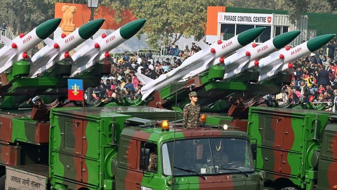 File photo of Or Akash short-range air defence system | Representational image | ANI