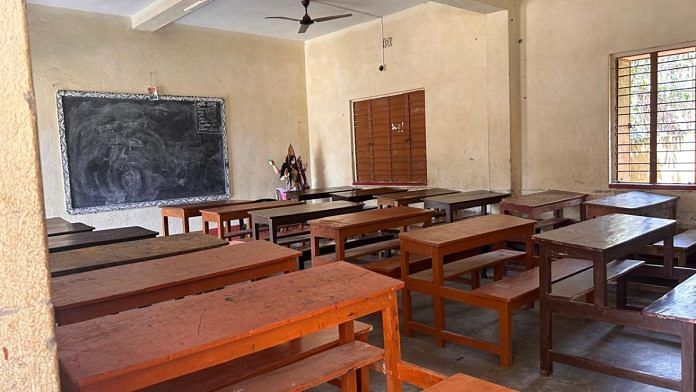A classroom in Saraswati Vidya Mandir, an RSS-run secondary school in Keshiary, Paschim Medinipur | Sreyashi Dey | ThePrint