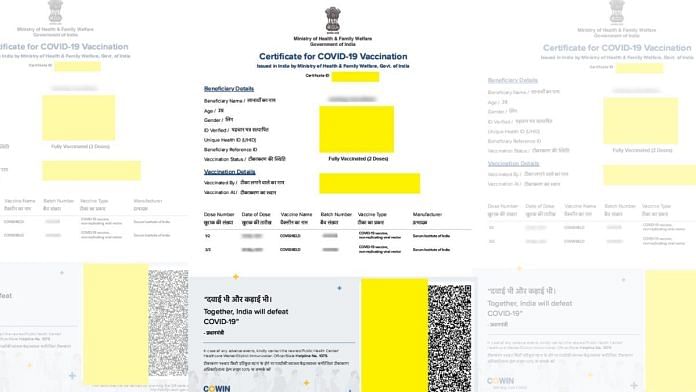 Screenshot of Modi's photo missing from Covid-19 vaccination certificate | X@sandeep_PT