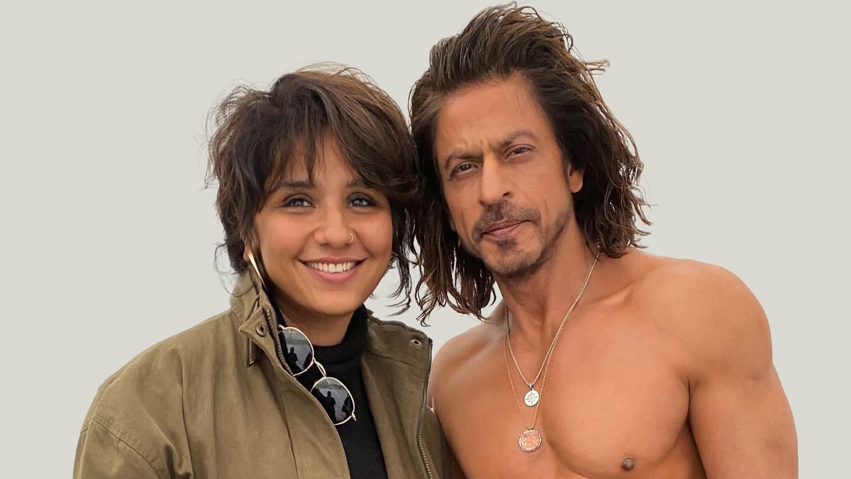 Preetisheel Singh with Shah Rukh Khan during shoot of Jawan | Credit: Da Make Up lab