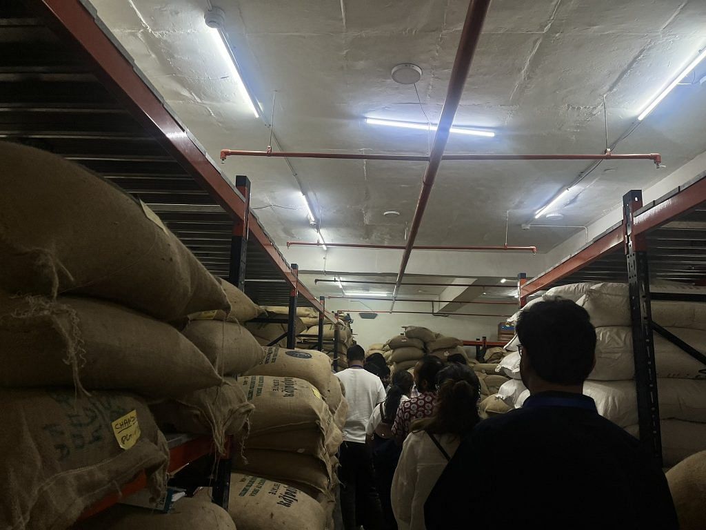 Coffee enthusiasts taking a tour of Blue Tokai’s coffee inventory in Gurugram | Photo: Monami Gogoi, ThePrint