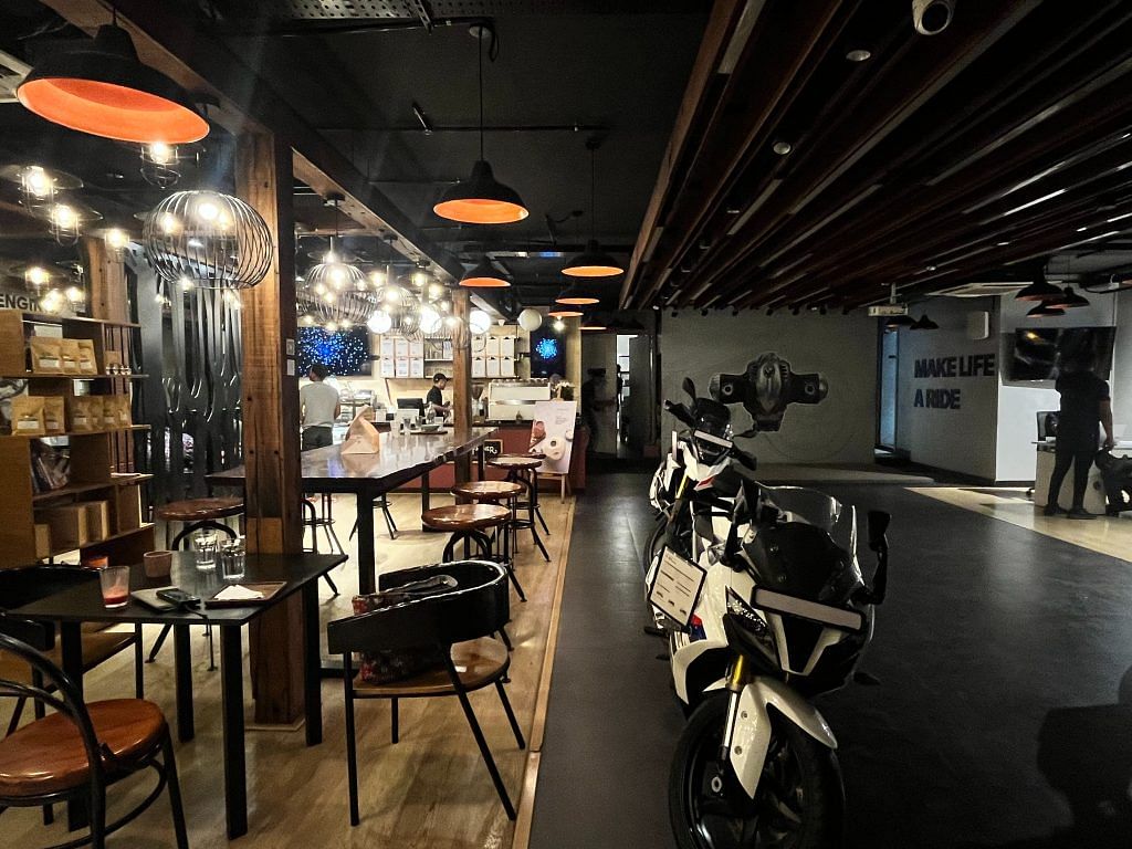 A cafe operated by Maverick & Farmer inside a BMW bike showroom in Bengaluru | Photo: Monami Gogoi, ThePrint