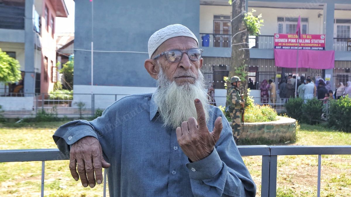 Mohd Qamaal Bhat, 82, after casting his vote | Praveen Jain | ThePrint