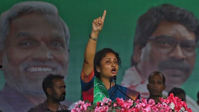 Kalpana Soren during one of the rallies in Gandey | Manisha Mondal | ThePrint