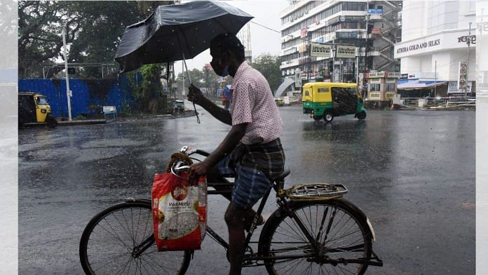 File photo of southwest monsoon in Kerala’s in Kochi | Representational image | ANI