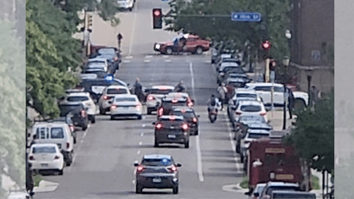 Law enforcement and emergency services respond to a shooting incident, in Minneapolis, Minnesota, U.S., May 30, 2024, in this screengrab obtained from a social media video. Mike Griffin/@Votegriffin Via X/via Reuters