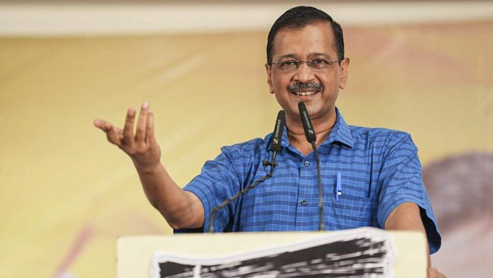 Delhi Chief Minister and AAP convenor Arvind Kejriwal during an interaction with traders, in Ludhiana, Tuesday | PTI Photo