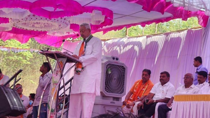 Shahu Chhatrapati at an event in Chandgad village | Photo: Purva Chitnis, ThePrint