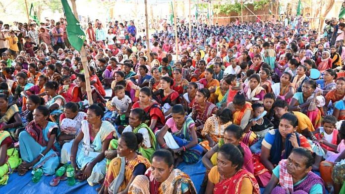 Tribal women at a public meeting in Jharkhand | Niraj Sinha | ThePrint