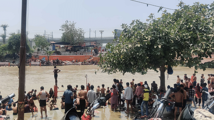 Visitors at the Ganga Canal, also known as 'Chhota Haridwar' | Mrinalini Dhyani | ThePrint