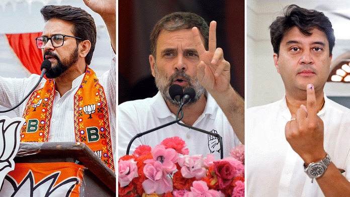 Anurag Thakur, Rahul Gandhi and Jyotiraditya Scindia | ANI