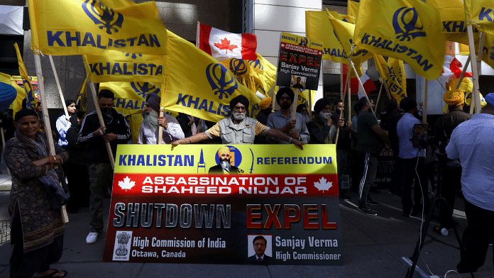 File photo of a protest by Khalistan supporters outside Indian consulate in Toronto | Reuters