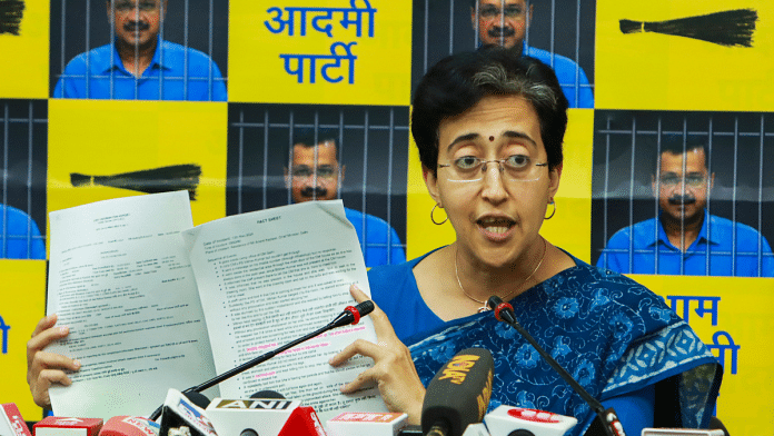 AAP leader and Delhi minister Atishi addresses a press conference regarding Swati Maliwal's alleged assault case, in New Delhi on Friday | PTI