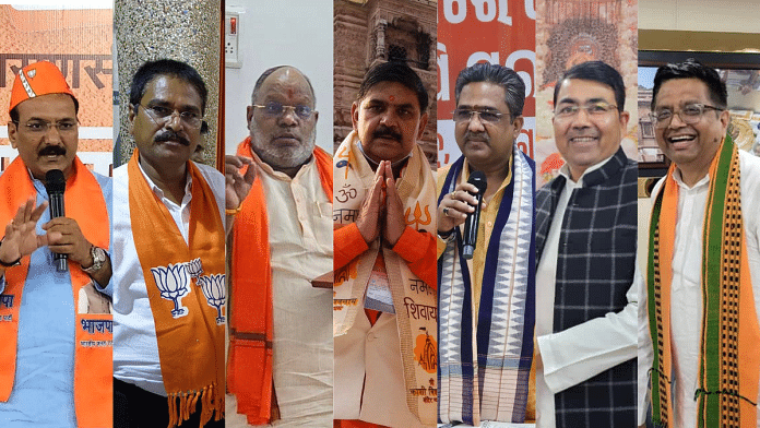 (From left to right) Satish Dwivedi, Jagdish Patel, Hansraj Vishwakarma, Surendra Narayan Singh, Sunil Bansal, Ashwini Tyagi & Arun Pathak | Pic courtesy: X & Facebook