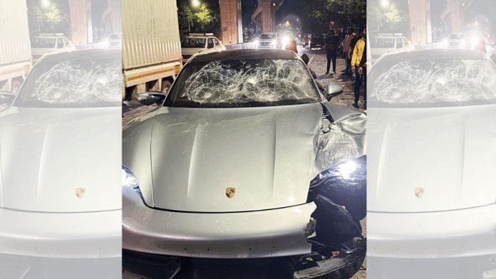 The Porsche that hit the motorcycle in Pune | ANI