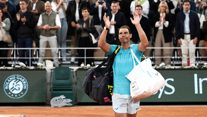 Spain's Rafael Nadal waves to the crowd as he leaves the court after losing his first round match against Germany's Alexander Zverev | Reuters | Yves Herman