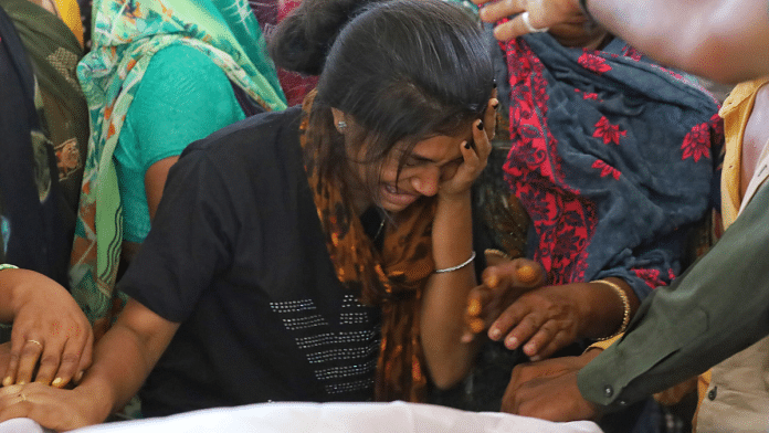 Family members break down after receiving bodies of the Rajkot fire victims | Manisha Mondal | ThePrint