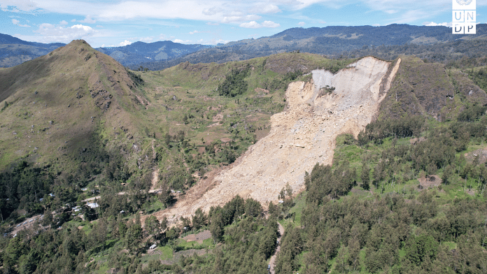 A view of the site of a landslide in Yambali village, Enga Province, Papua New Guinea, May 27, 2024. UNDP Papua New Guinea/Handout via REUTERS