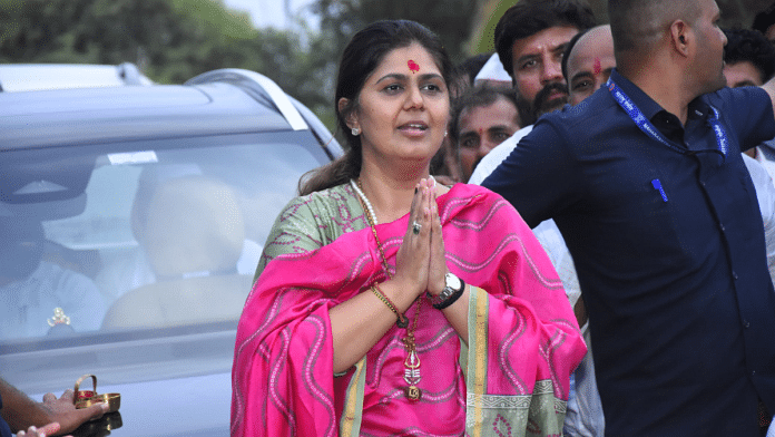 Pankaja Munde while campaigning in Beed | Credit: @Pankajamunde