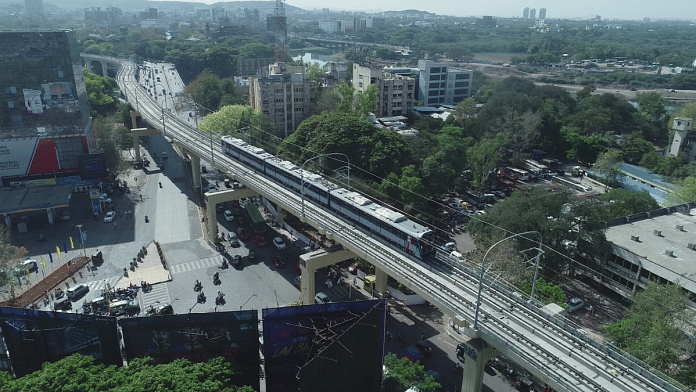 A view of Metro corridor in Pune | Pic credit: Pune Metro Rail