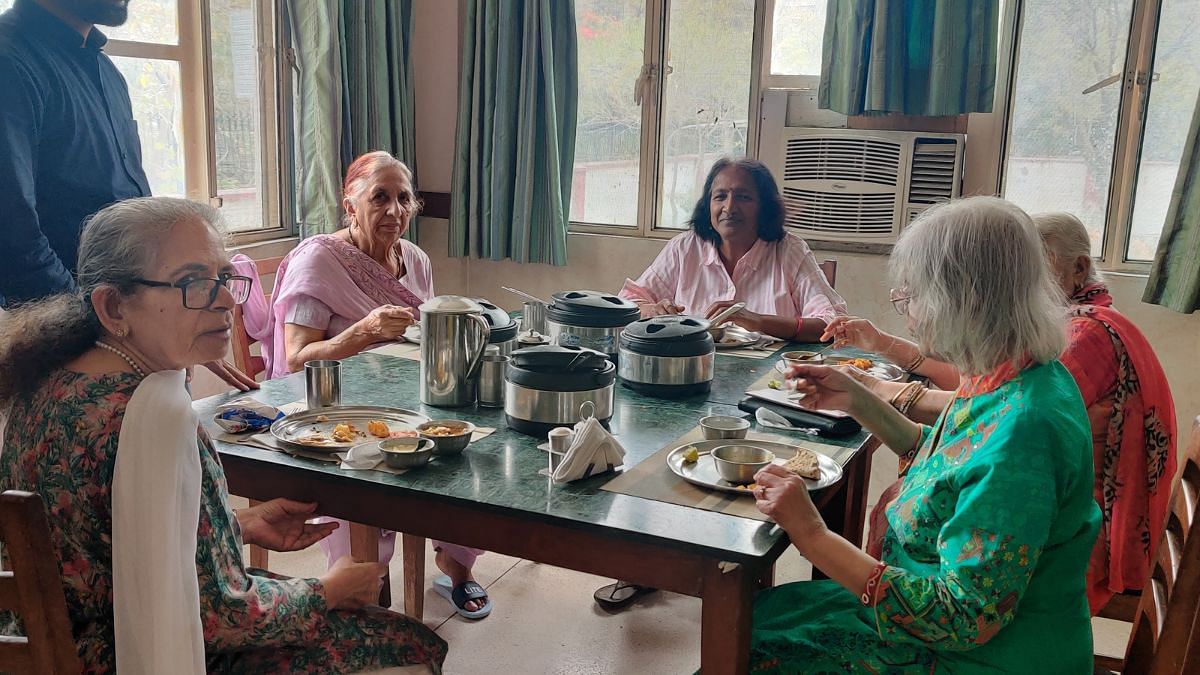 Dining hall of Godhuli senior citizens home | Almina Khatoon, ThePrint
