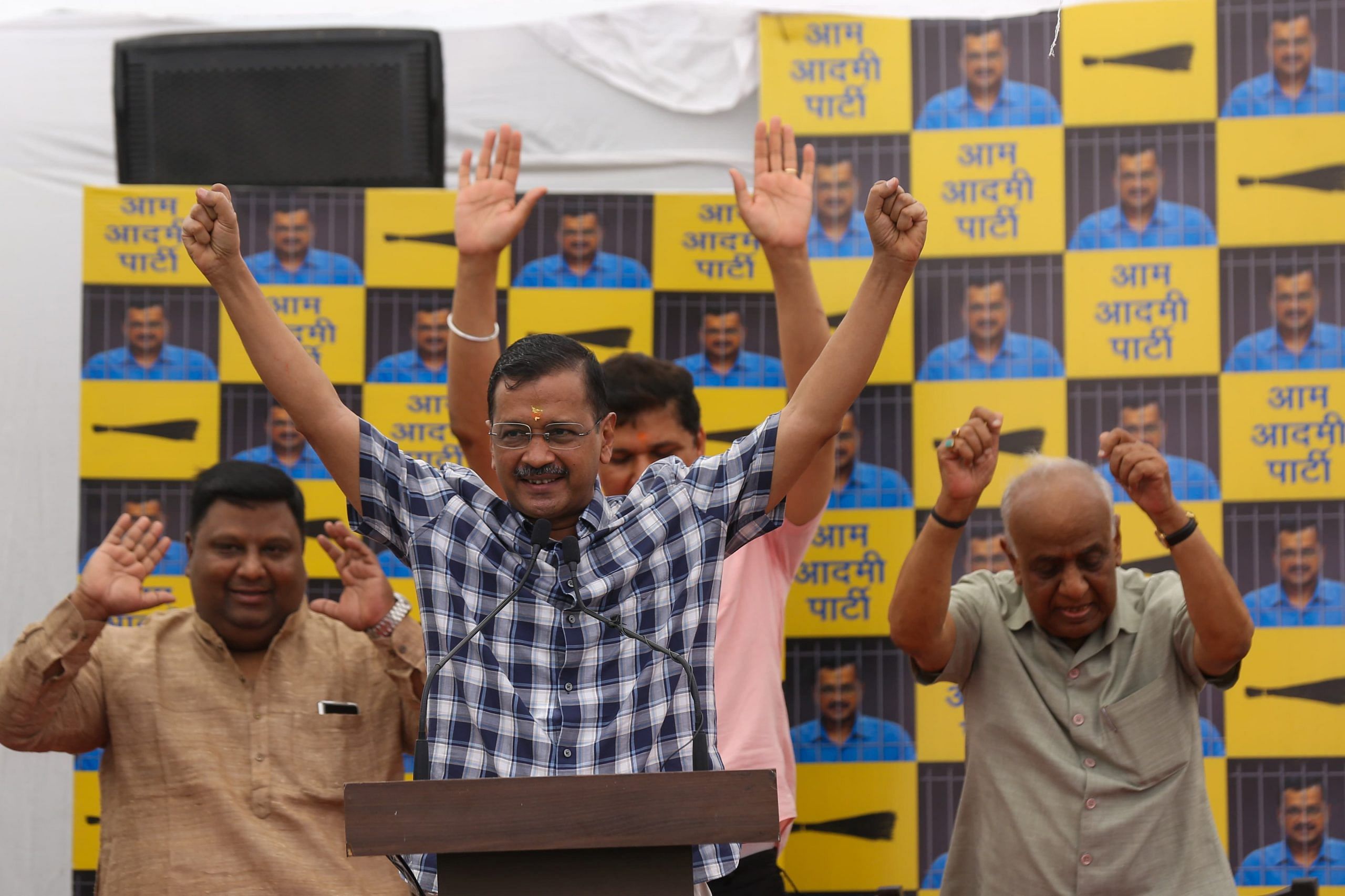 Kejriwal addresses a press conference | Suraj Singh Bisht | ThePrint