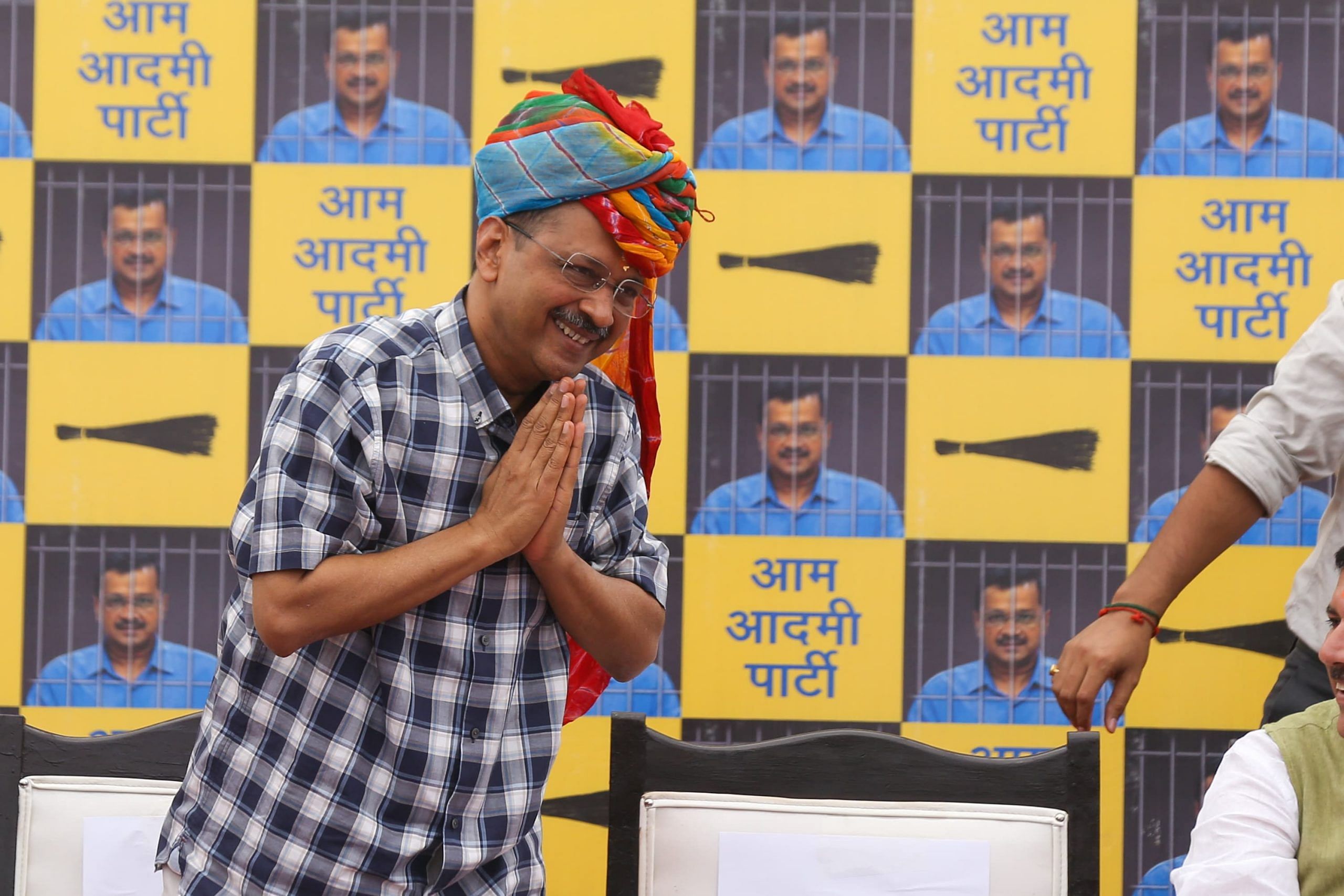 CM Arvind Kejriwal thanks to his suppoters during press conference at party headquater | Suraj Singh Bisht | ThePrint