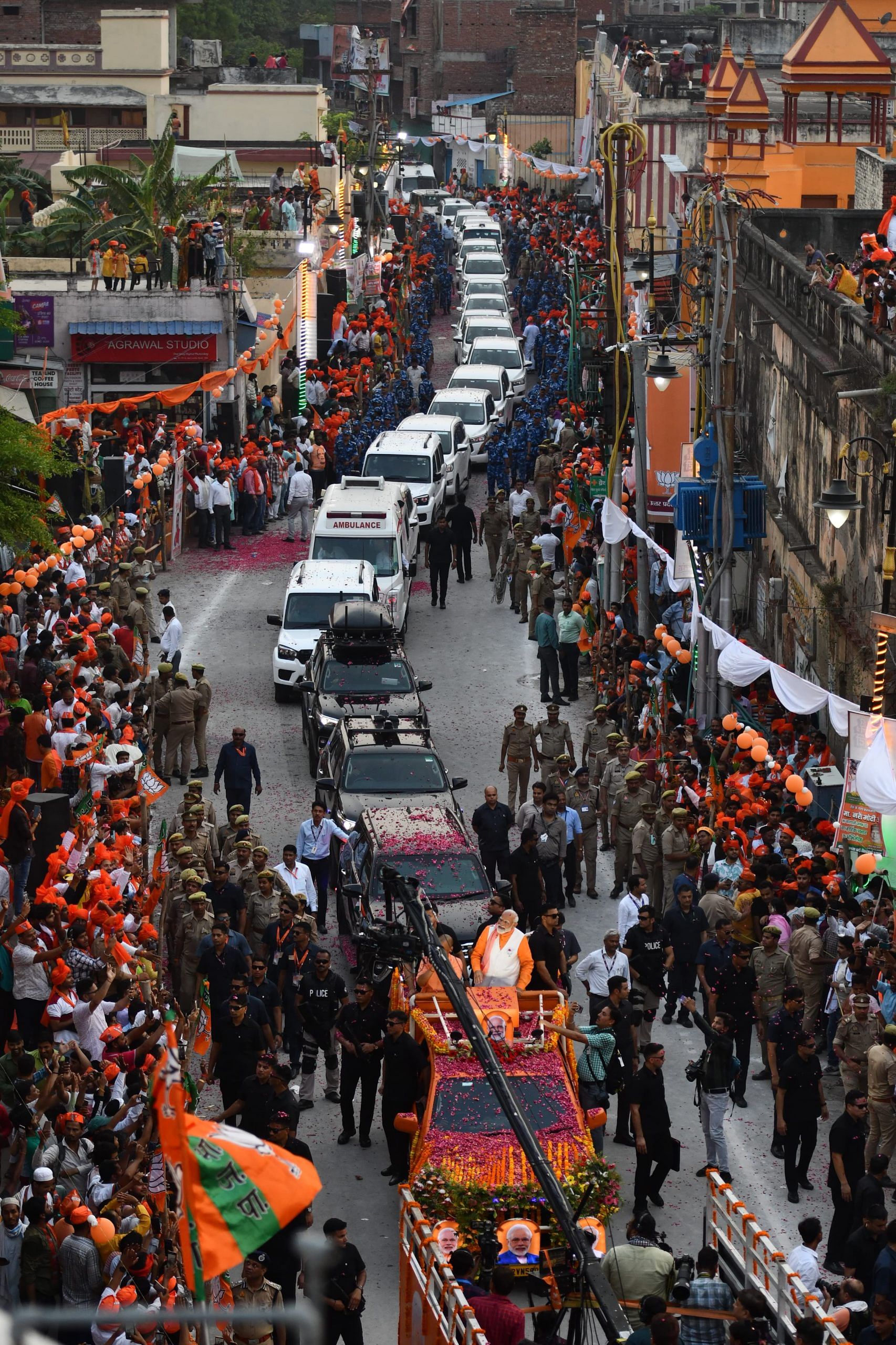 Prime Minister Narendra Modi held an over 5km roadshow in Varanasi, Monday | Suraj Singh Bisht | ThePrint