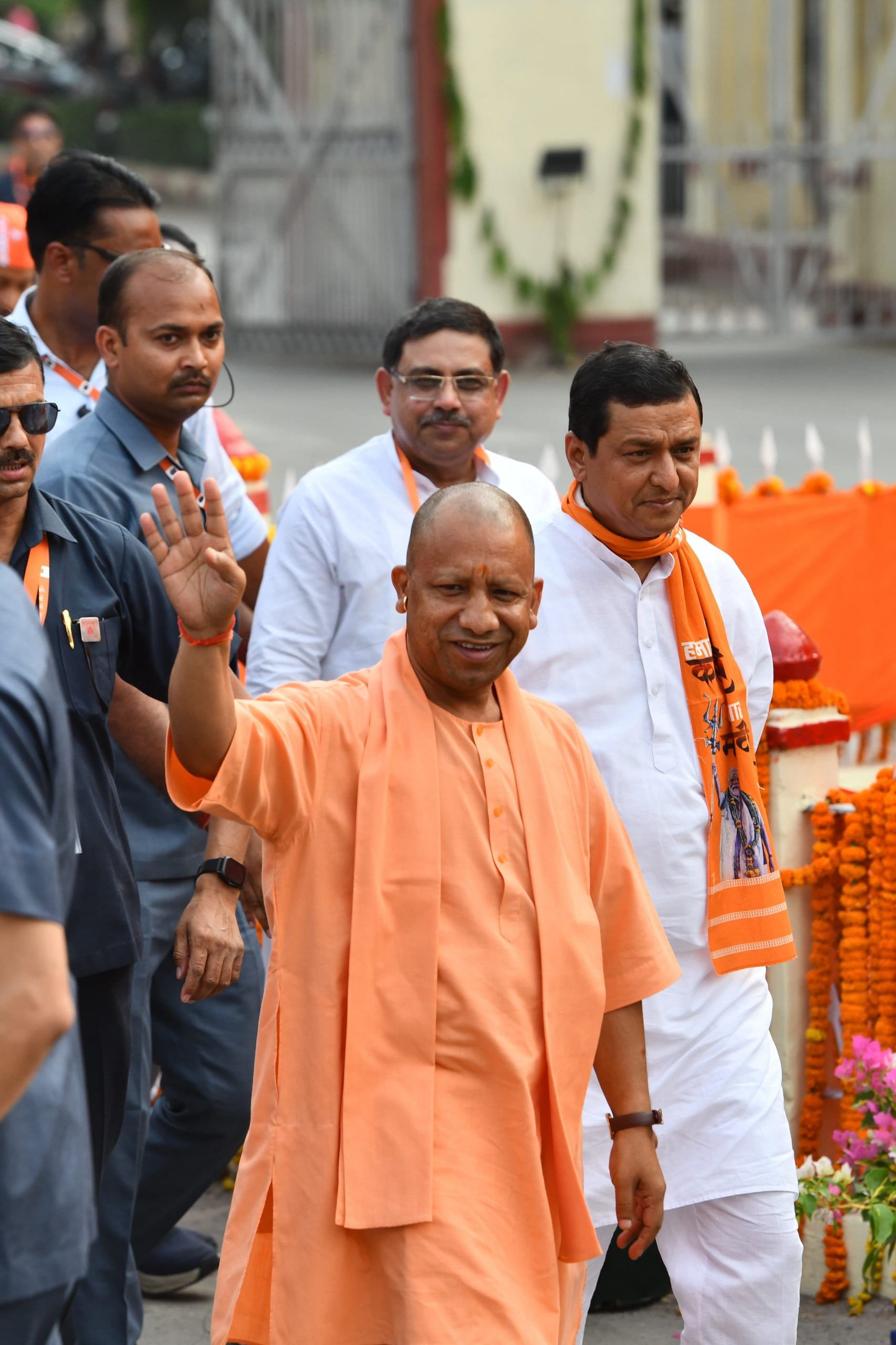 CM Yogi Adityanath at the rally in Varanasi | Suraj Singh Bisht | ThePrint