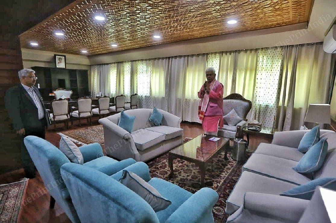 Lieutenant Governor of Jammu and Kashmir Manoj Sinha meeting people at his residence, the Raj Bhawan | Photo: Praveen Jain | ThePrint