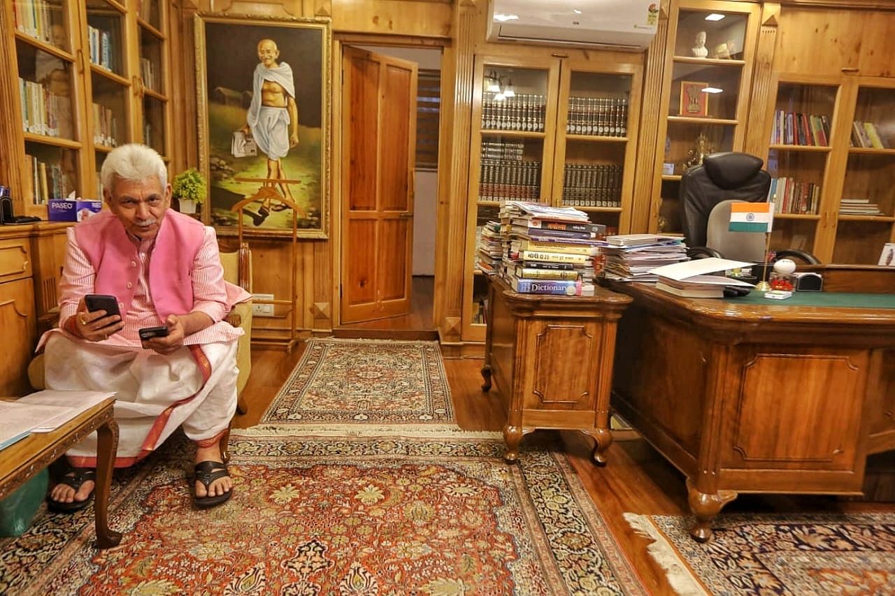 Lieutenant Governor of Jammu and Kashmir Manoj Sinha working at his office | Photo: Praveen Jain | ThePrint