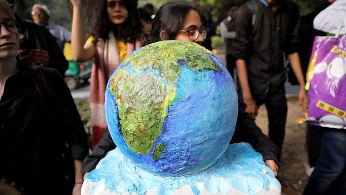 Representational image of a protest in Delhi demanding action on climate change | Photo: ANI