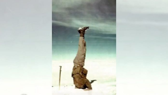 Mountaineer Gurdial Singh performs a headstand at the Trisul summit, becoming the first Indian to scale a major Himalayan mountain.