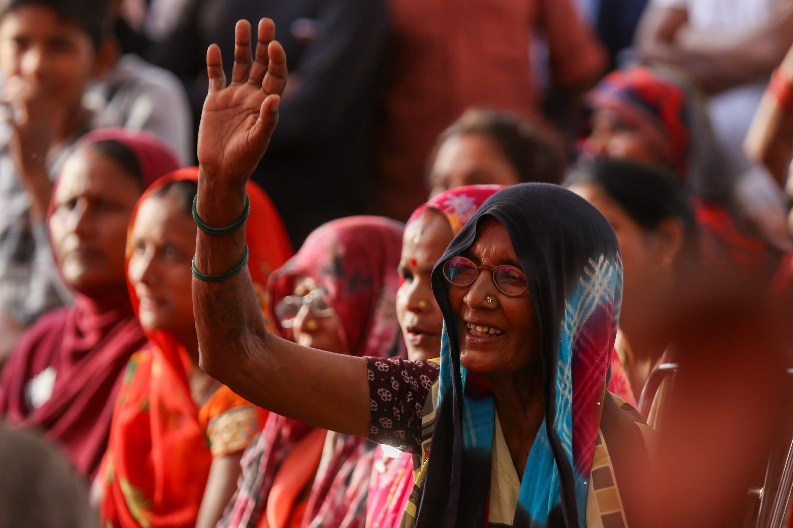 A woman waves at Irani | Suraj Singh Bisht | ThePrint